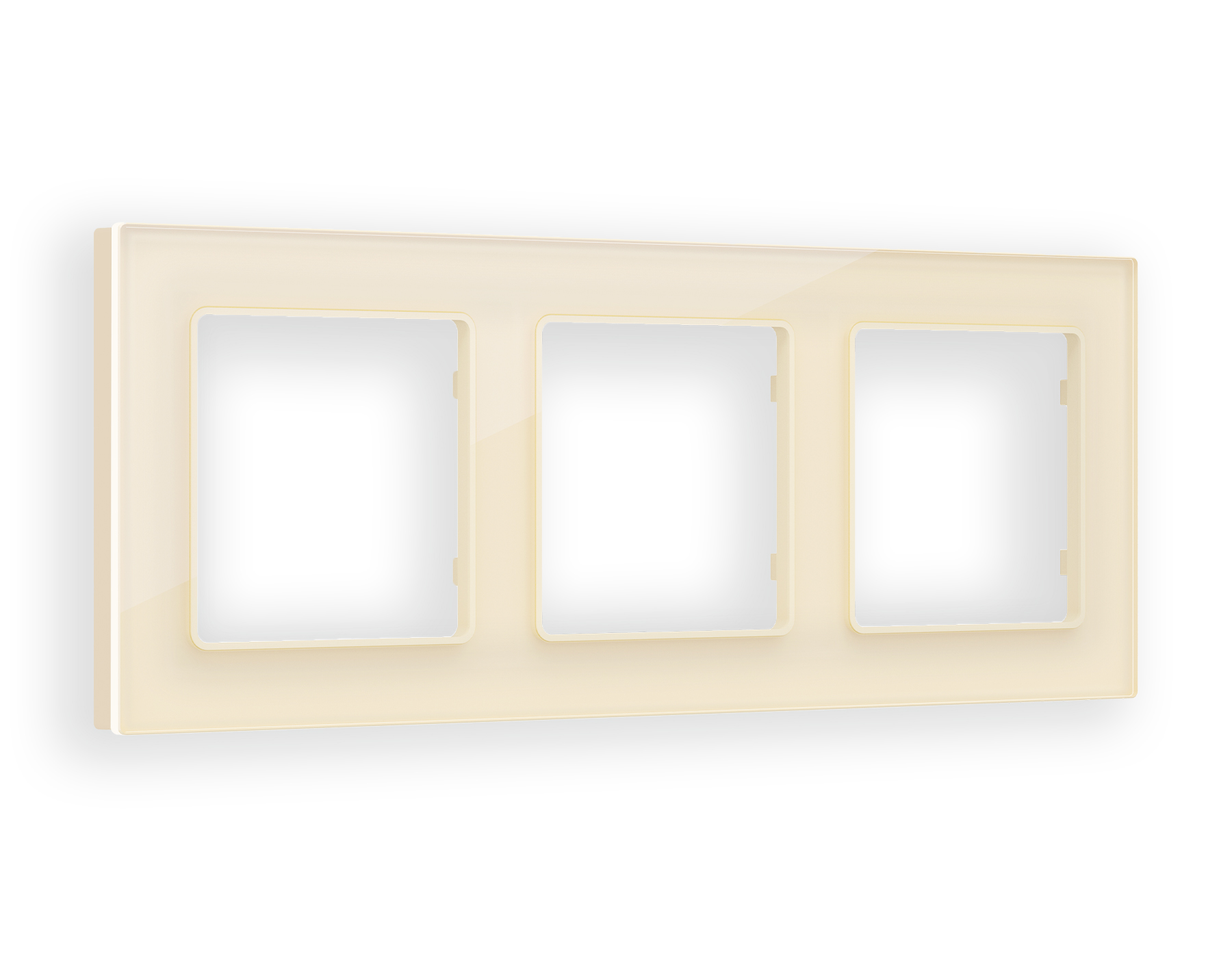 AF380303 Рамка ALFA Platos (Бежевый Стекло закаленное натуральное) 3-ая