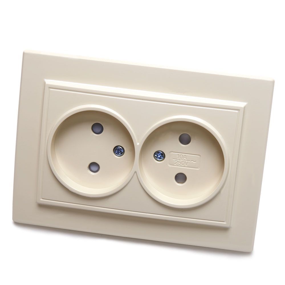 Розетка 2-местная STEKKER, PST10-9013-02 220В, 10А, серия Эрна, слоновая кость, 39239