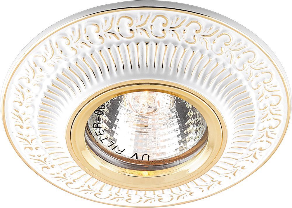 Светильник встраиваемый Feron DL6240 потолочный MR16 G5.3 белый золотой