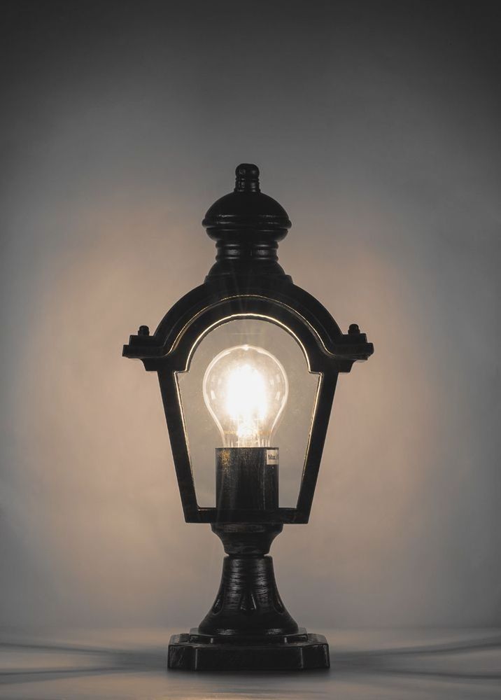 Светильник садово-парковый Feron PL4015 четырехгранный на столб 60W E27 230V, черное золото