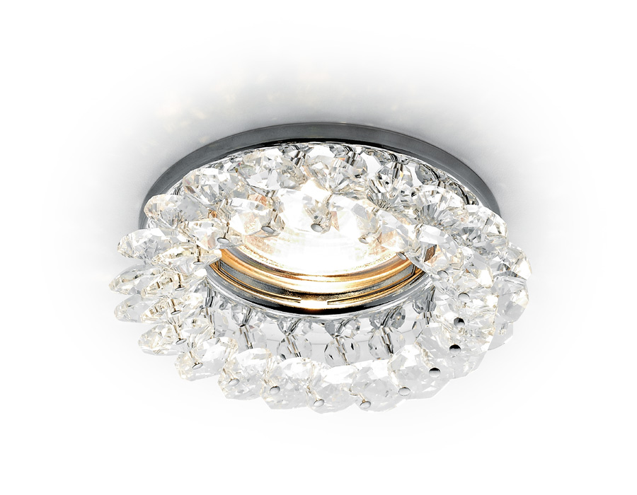 Встраиваемый светильник Ambrella K206 CL/CH хром/прозрачный хруст