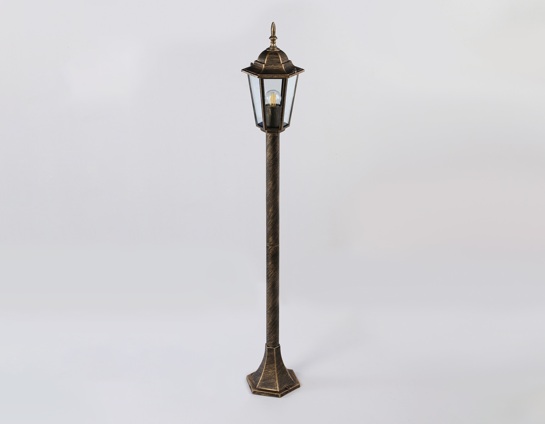 Уличный ландшафтный светильник ST2039 GD/BK/CL золото/черный/прозрачный IP54 E27 max 40W D150*1100