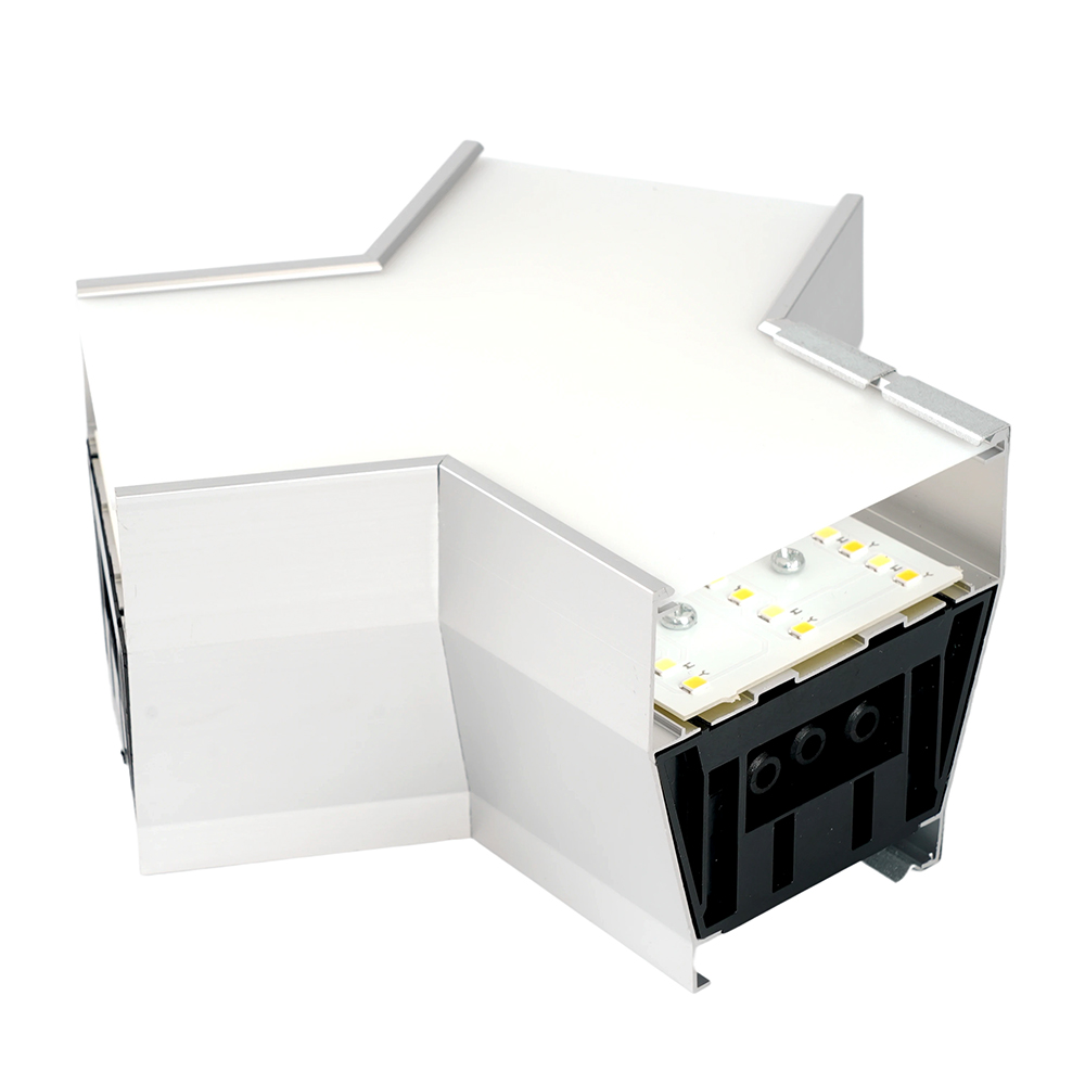 Светильник коннектор Feron AL4036Y 5W 550Lm 3000К-4000К-6400K, Y-образный, с ручным переключением режимов, серебро, 148*128*70мм возмож. соедин. в линию, серия RetailRay