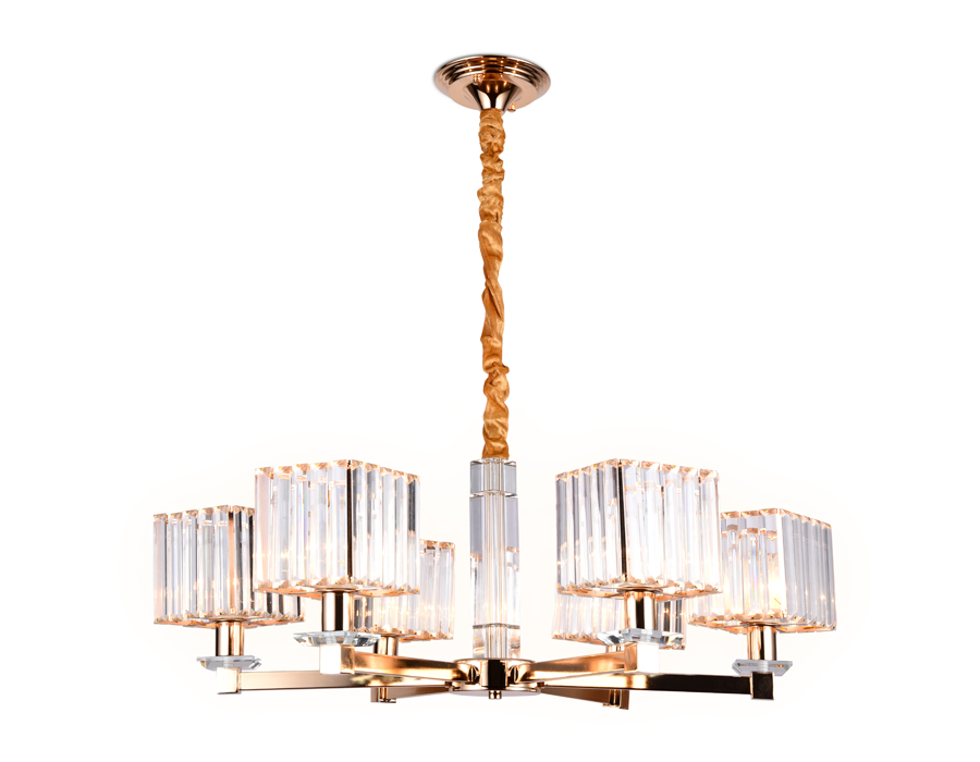 Подвесная люстра с хрусталем Ambrella TR4526/6 GD/CL золото/прозрачный E14/6 max 40W D710*660