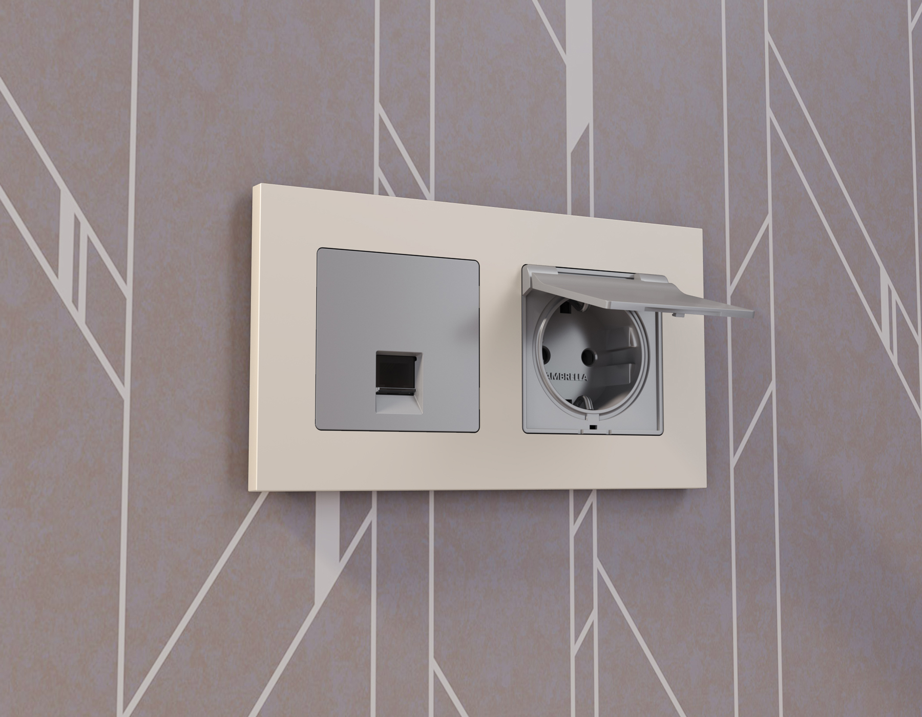 AF250332 Рамка ALFA Qubi (Бежевый матовый) 2-ая