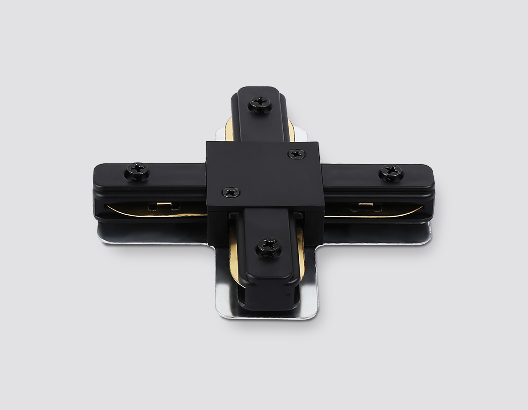 GL7172 BK черный коннектор Х-образный для однофазного шинопровода Standard 220V 105*105*20