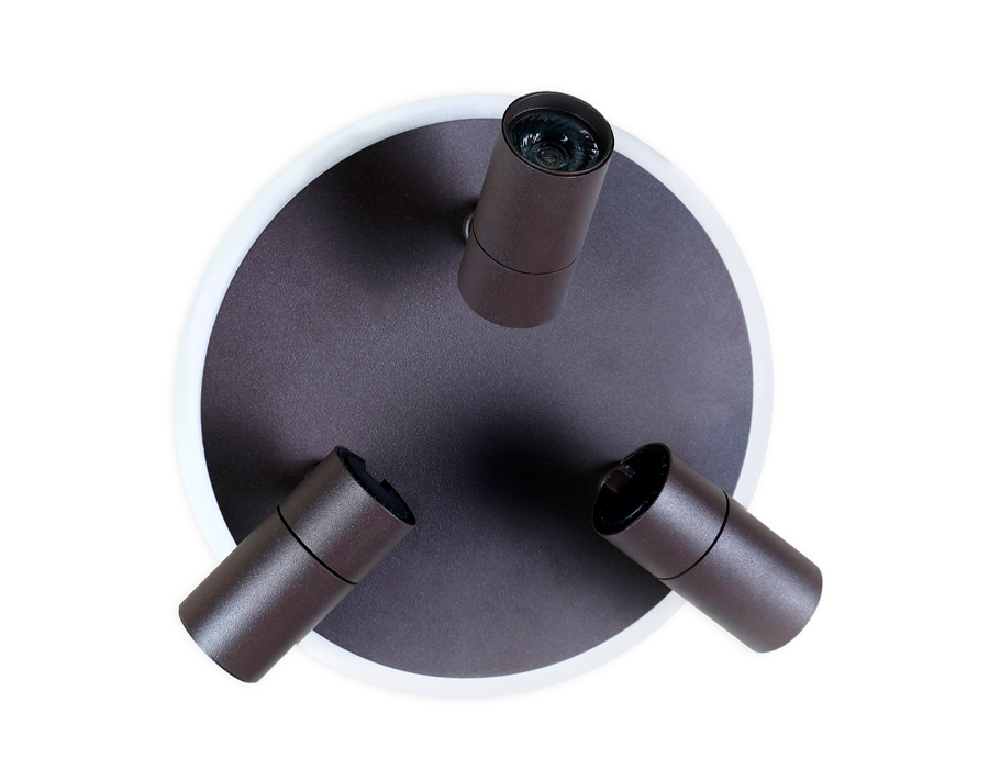 Поворотный настенно-потолочный светодиодный светильник Ambrella FW265/3 SCF кофе песок LED 6400K+4200K 16W+3W*3 D280*120