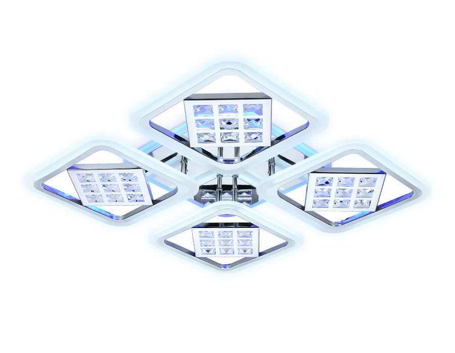 Потолочный светодиодный светильник Ambrella с пультом FA288 хром 116W 750*750*80