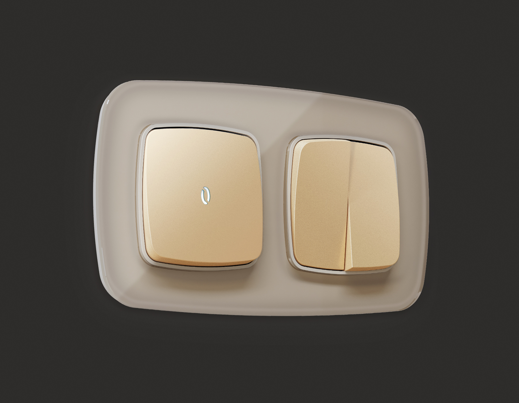 OP6020 Лицевая панель OMEGA (Шампань) для 1-кл выключателей с подсветкой QUANT