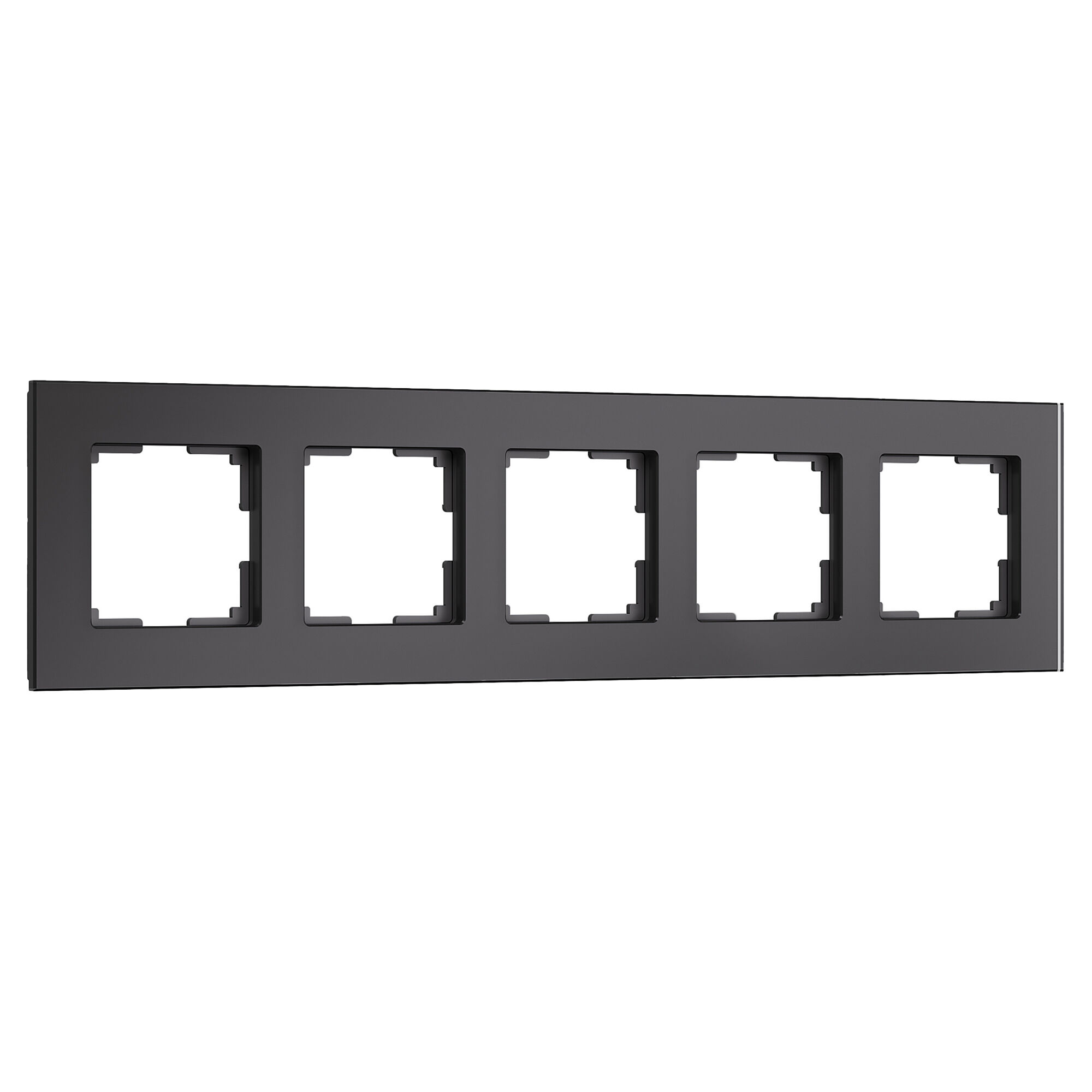 W0053108/ Рамка на 5 постов Senso (черный, стекло soft-touch) W0053108