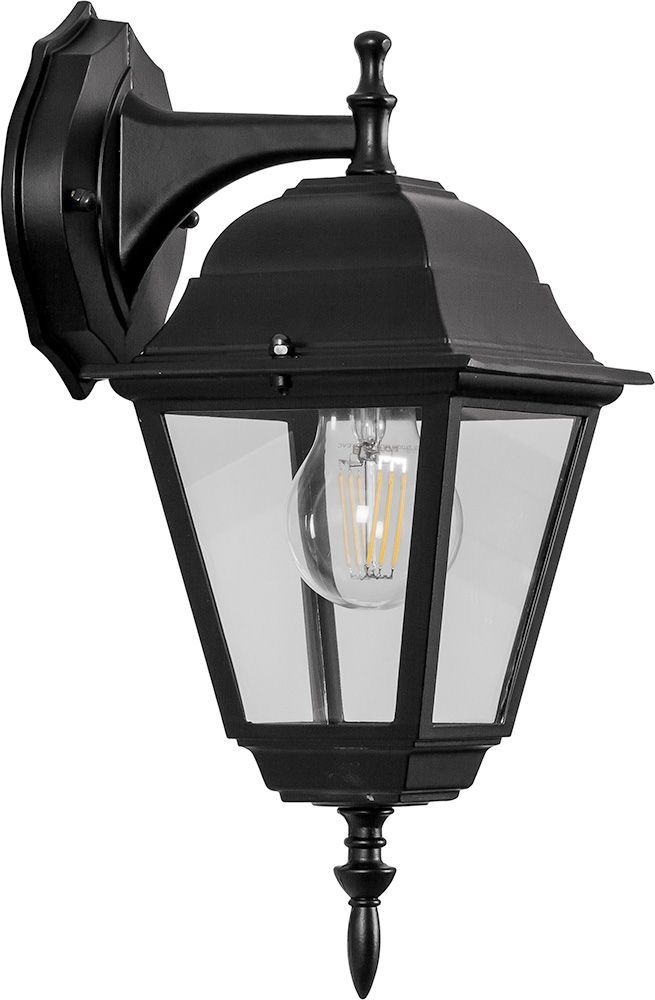 Светильник садово-парковый Feron 4202/PL4202 четырехгранный на стену вниз 100W E27 230V, черный Светильник садово-парковый Feron 4202/PL4202 четырехгранный на стену вниз 100W E27 230V, черный