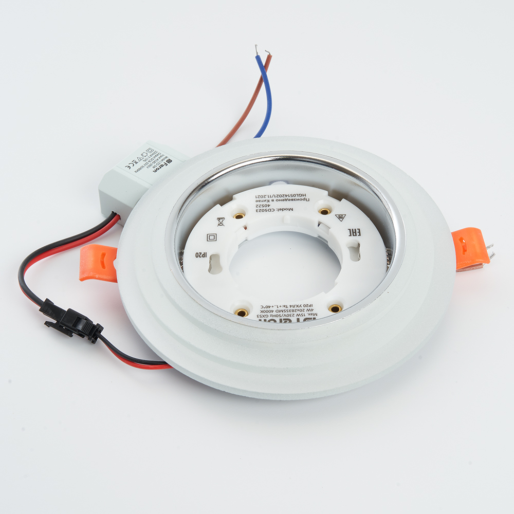 Светильник встраиваемый с белой LED подсветкой Feron CD5023 потолочный GX53 без лампы, матовый Светильник встраиваемый с белой LED подсветкой Feron CD5023 потолочный GX53 без лампы, матовый