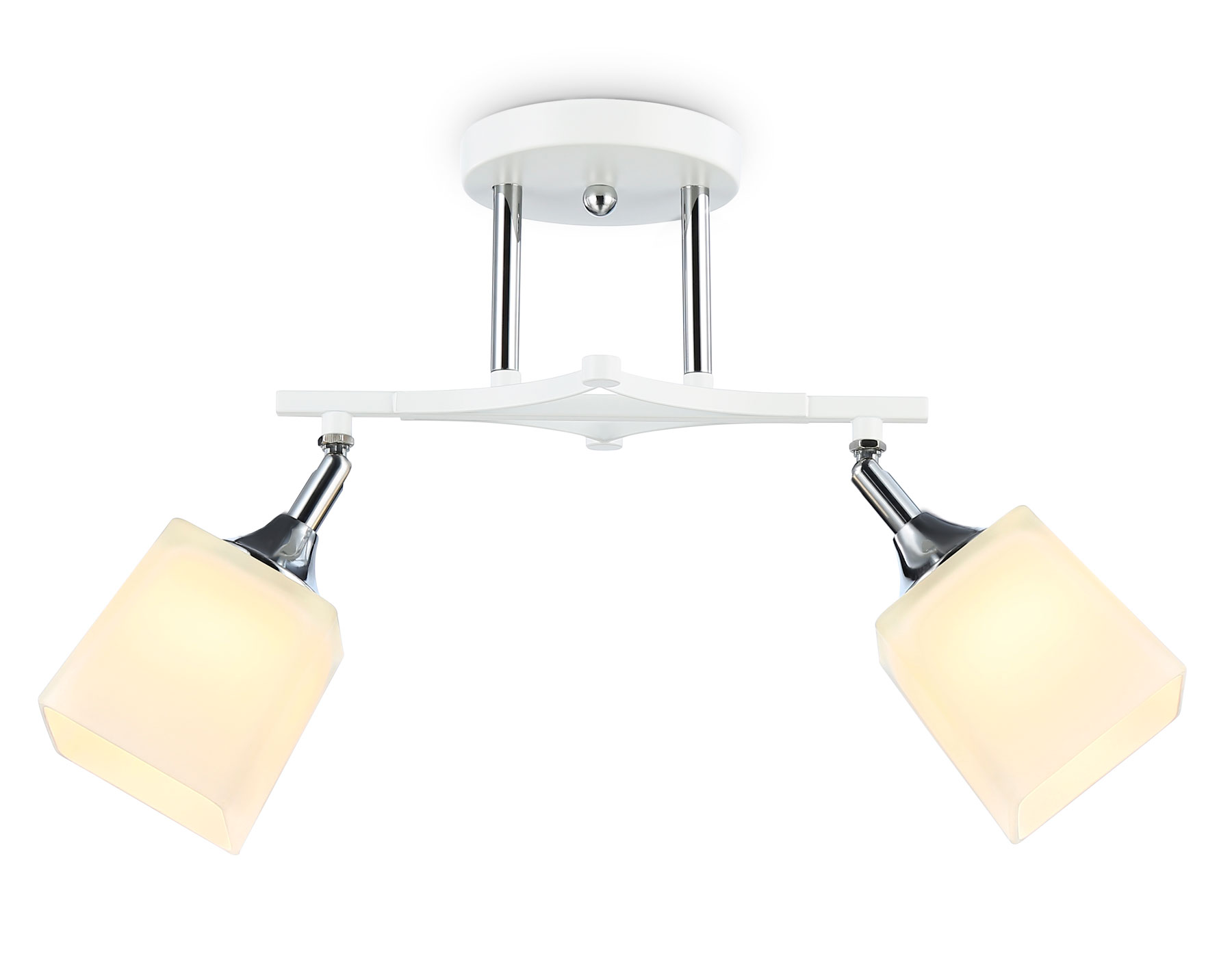 Светильник подвесной Ambrella TR303062/2 WH/CH/FR белый/хром/белый матовый E27/2 max 40W 560*145*260 Светильник подвесной Ambrella TR303062/2 WH/CH/FR белый/хром/белый матовый E27/2 max 40W 560*145*260