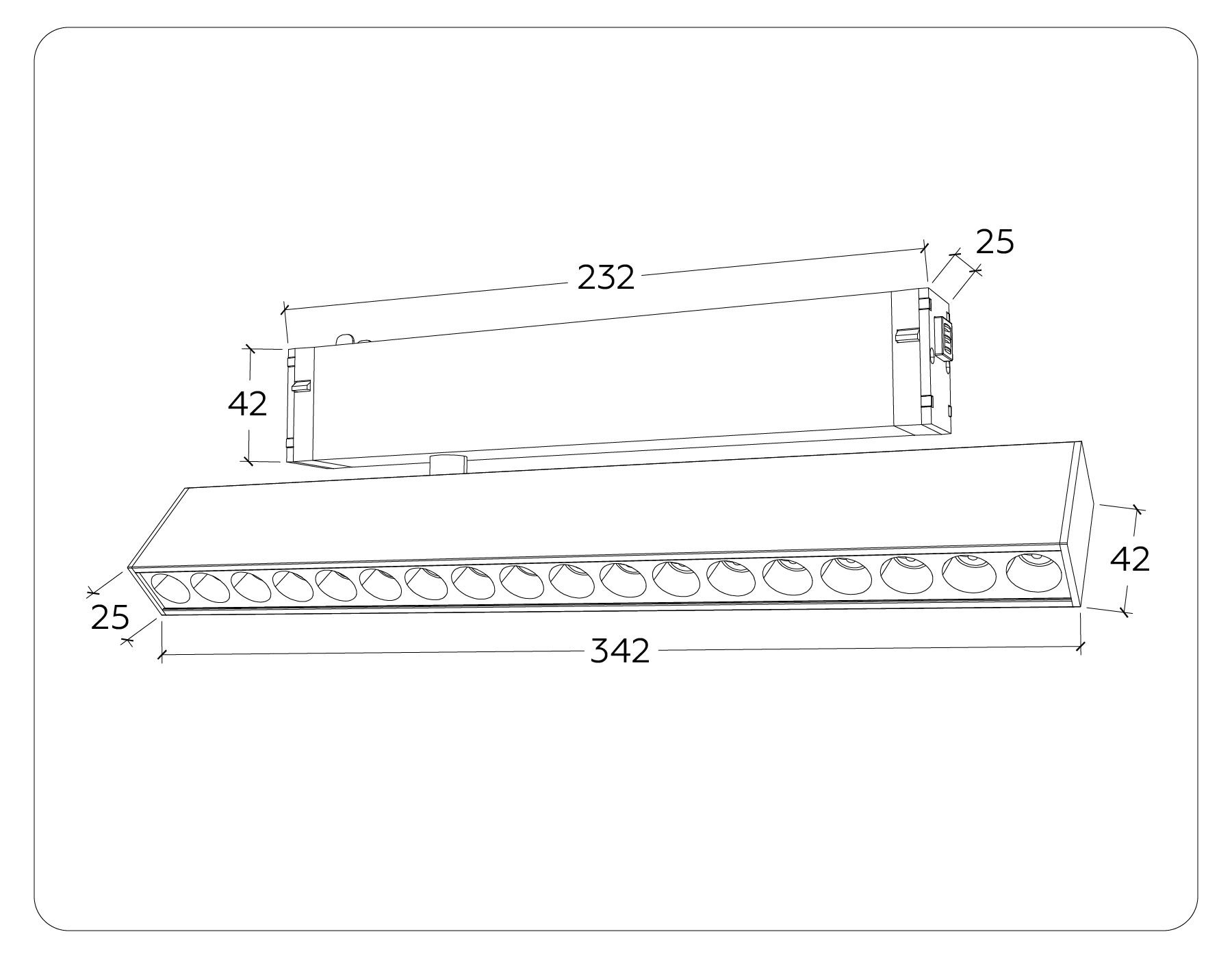 GL1352 BK черный IP20 18W 3000K-6400K 220V 24° 342*25*112 (Без ПДУ)