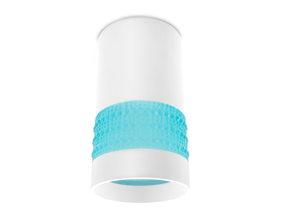 Накладной светильник Ambrella TN371 SWH/BL белый песок/голубой GU5.3 D65*117
