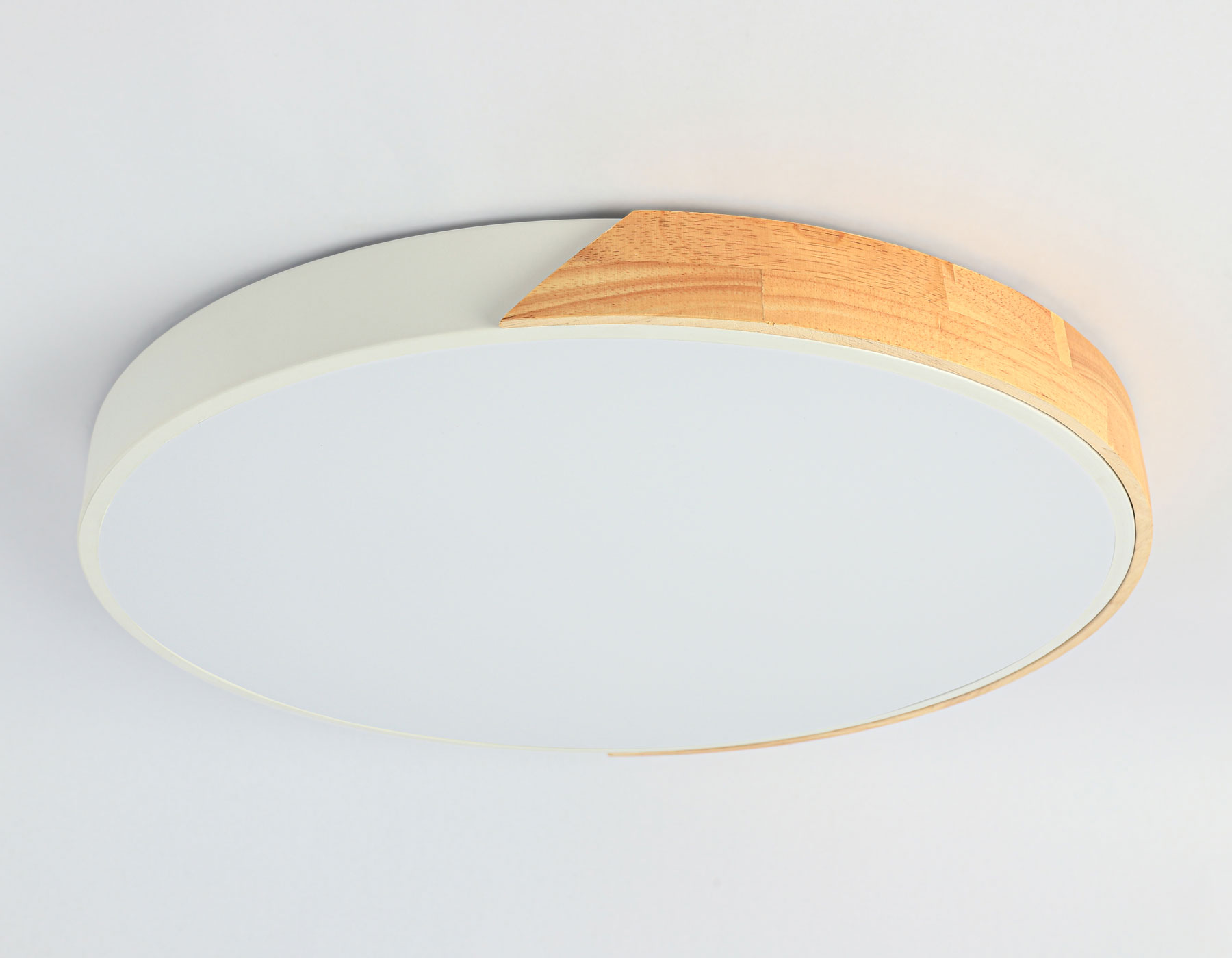 Потолочный LED светильник FZ1300 WH/LW белый/светлое дерево 36W 5000K D400*50 (без ПДУ)