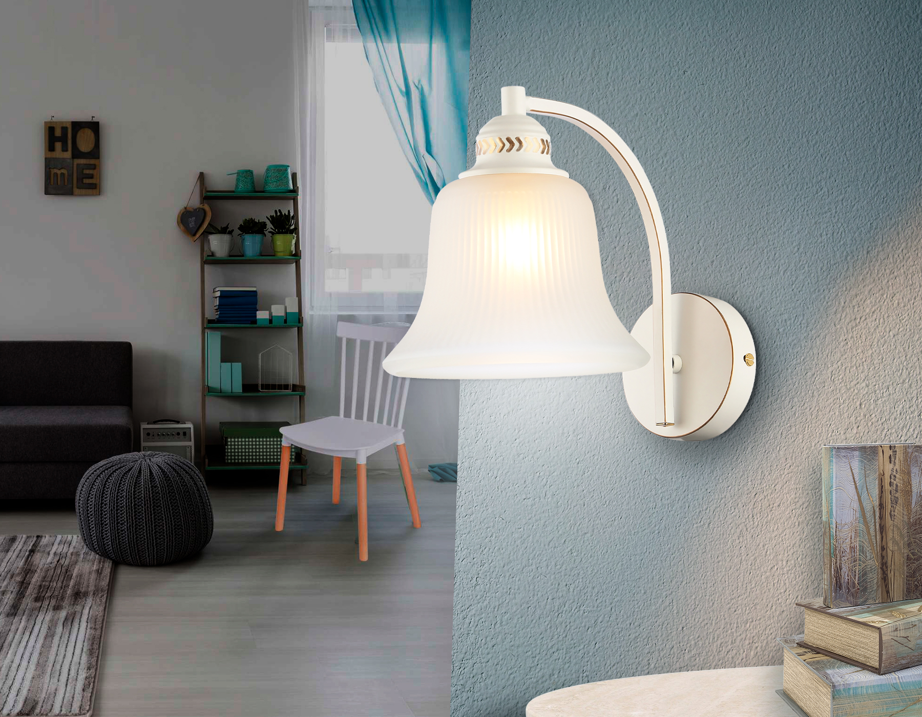 Настенный светильник TR3052 WH/GD/FR белый/золото/белый матовый E27 max 40W 225*163*265