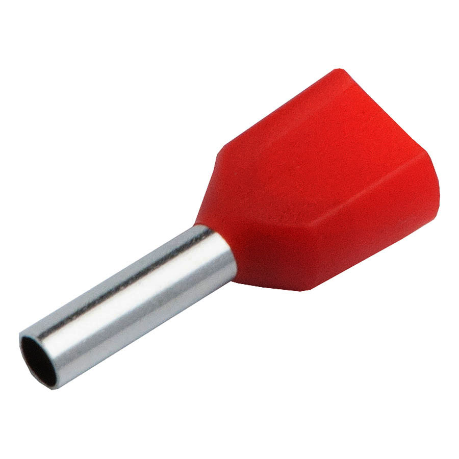 Наконечник-гильза НГИ2 General GNGI-E2-2x0,75-8 Темно-красный, 100 штук