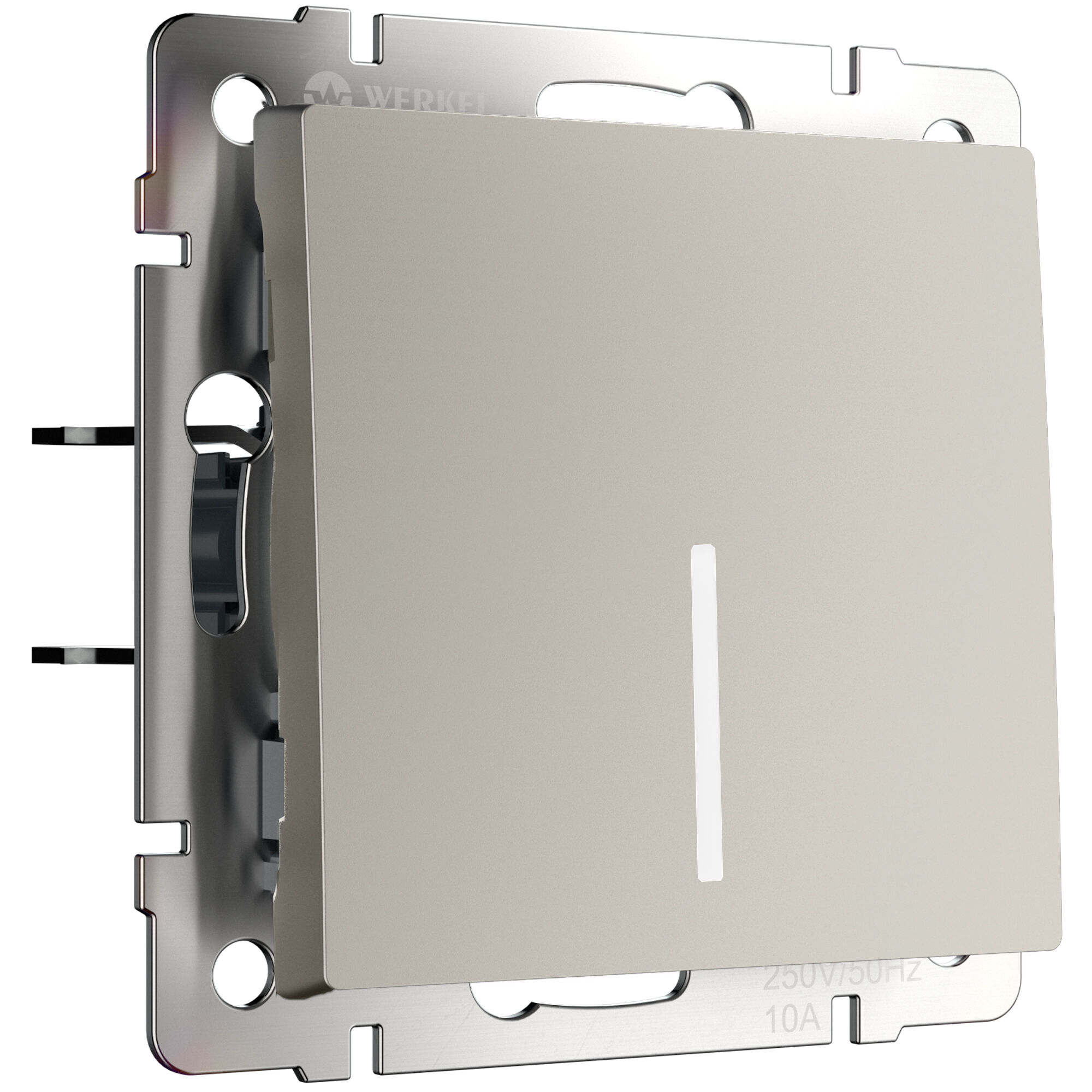 W1210104/ Выключатель одноклавишный с подсветкой (дымчатый) W1210104