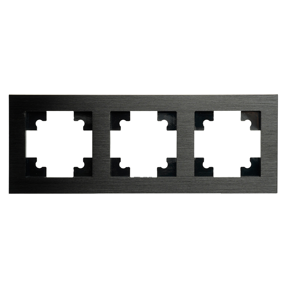 Рамка 3-местная, металл, STEKKER MFR00-7003-05, серия Катрин, черный