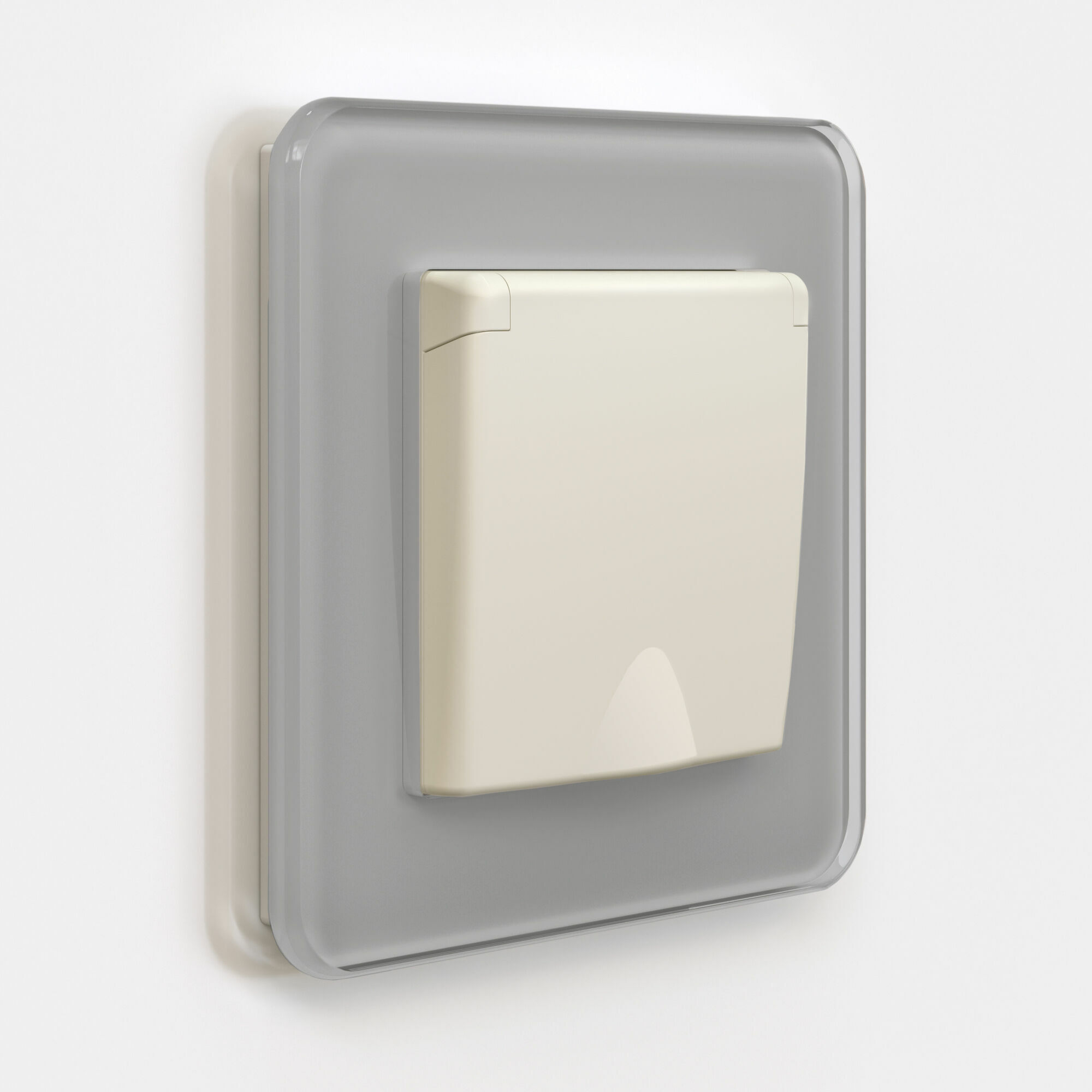 Розетка с заземлением и шторками c крышкой IP44 Werkel (айвори матовый) W1171262