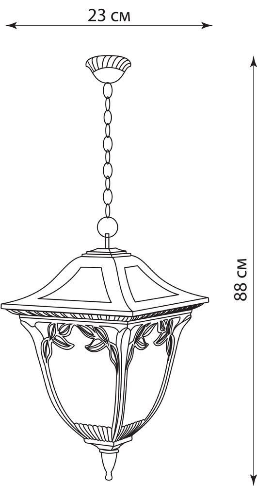 Светильник садово-парковый Feron PL4085 четырехгранный на цепочке 100W E27 230V, черное золото