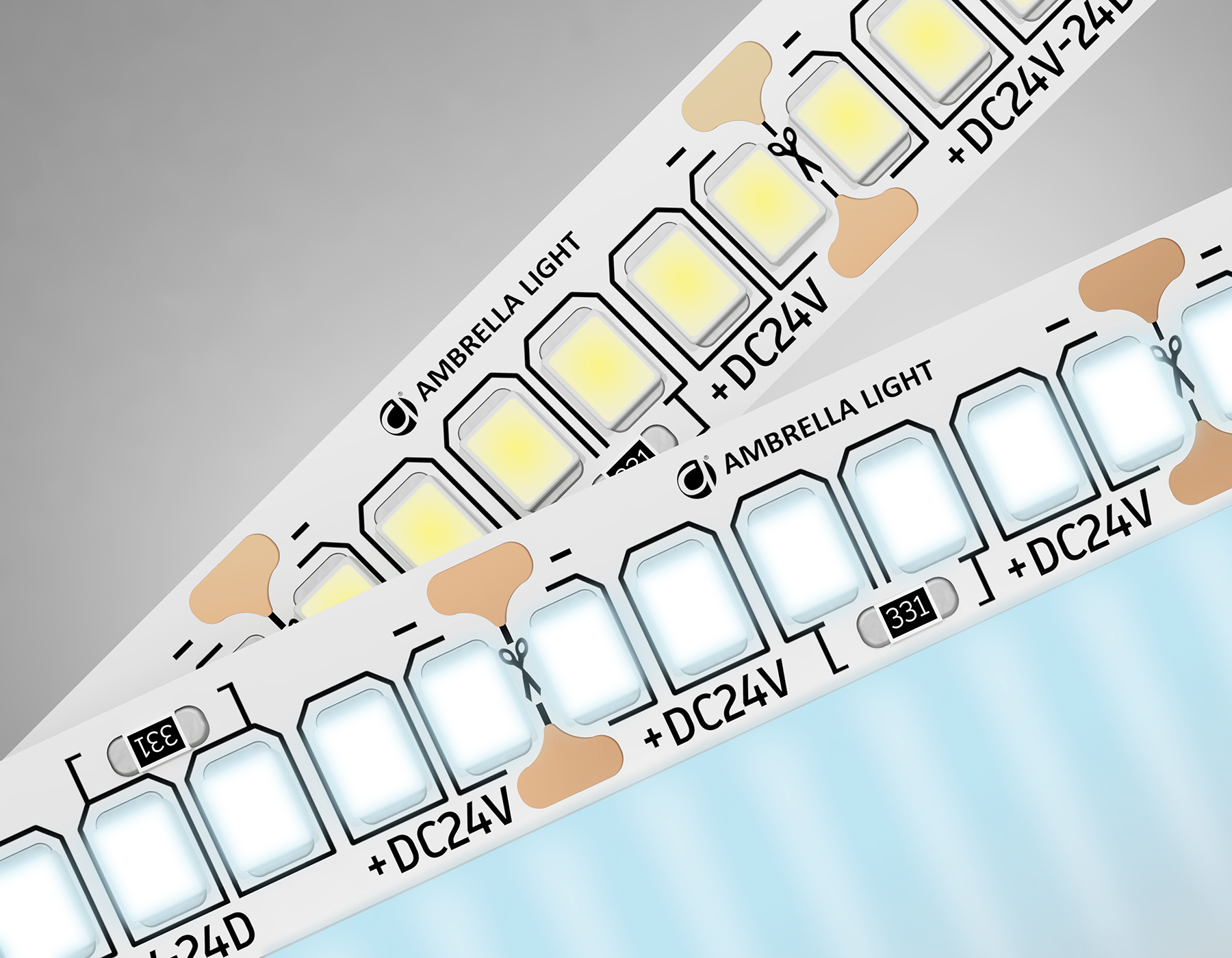 GS3403 2835 240Led/ 20W m/ 24V IP20 6500K/ 5000*10*1.2mm (2 конт.)