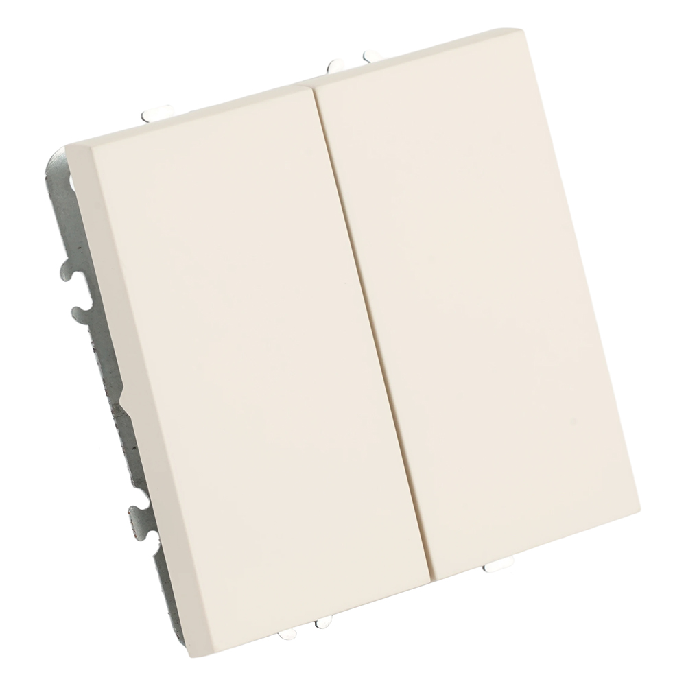 Переключатель перекрестный 2-клавишный (механизм), STEKKER, 250В, 10А, серия Эмили, RSW10-5111-08, кашемир, soft touch