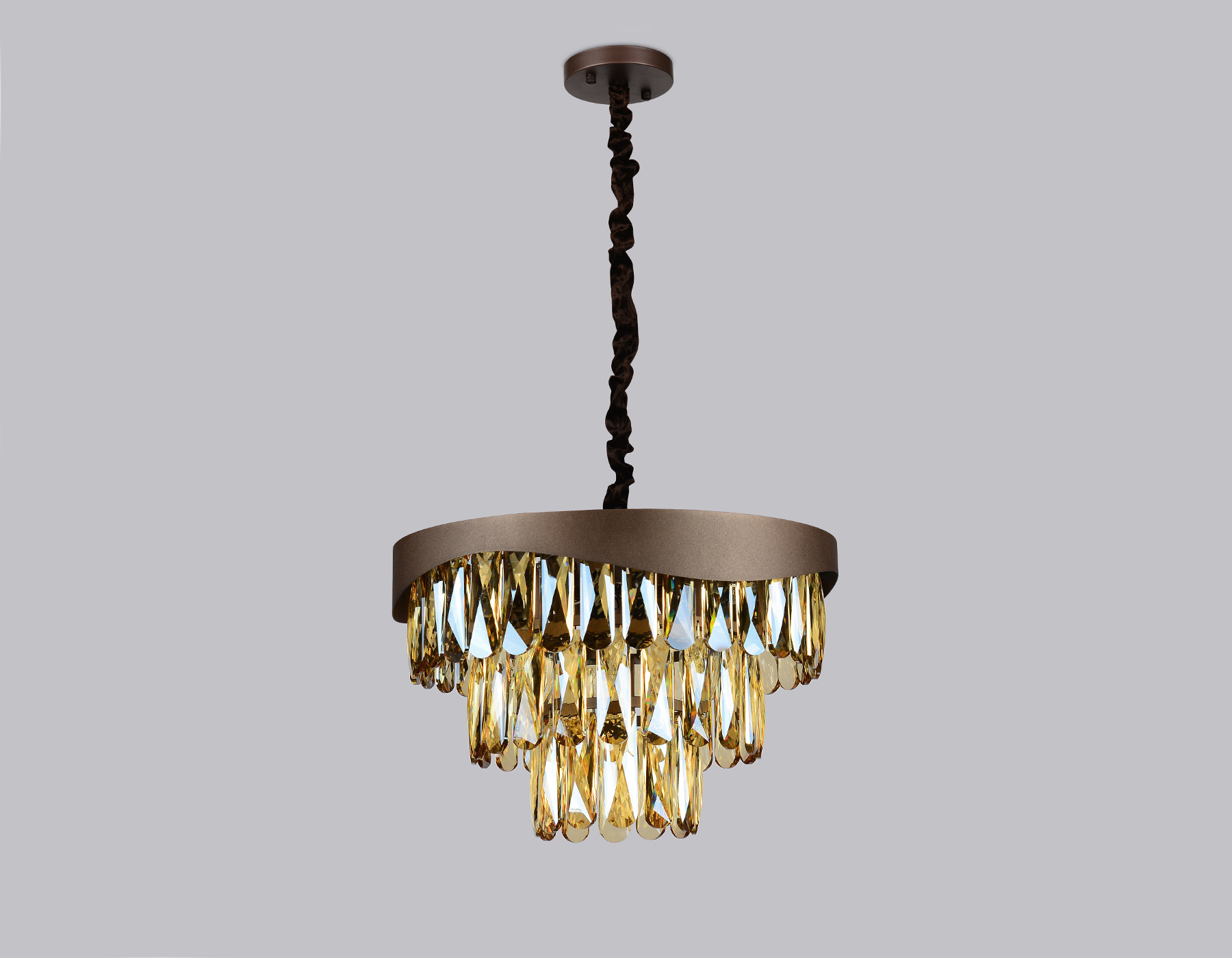 Подвесная люстра с хрусталем  Ambrella TR5081 CF/TI кофе/янтарь E14/6 max 40W