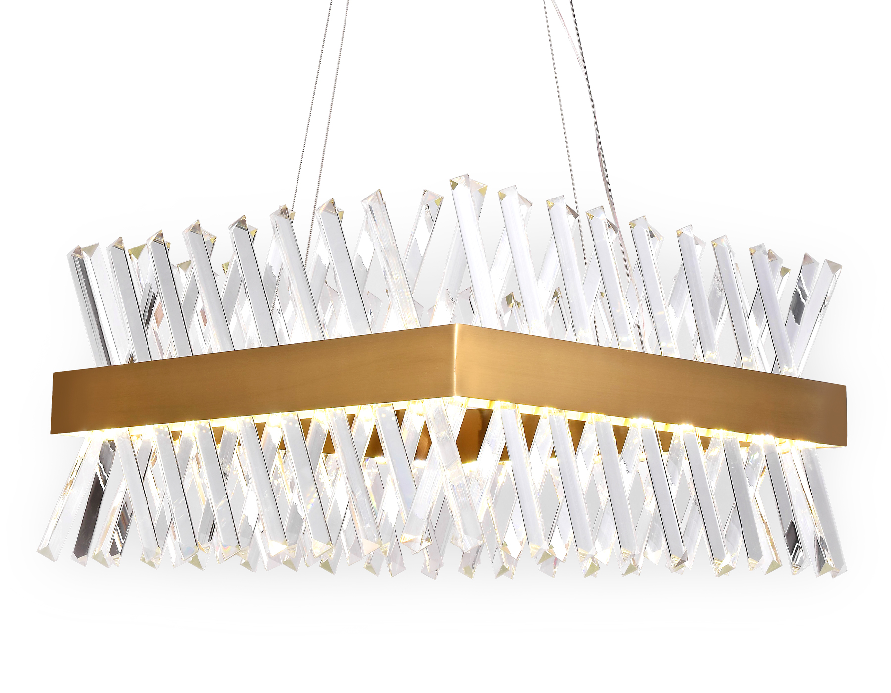 Хрустальный подвесной светодиодный светильник Ambrella TR5318 GD/CL золото/прозрачный 144W 500*500*750 (Без ПДУ)