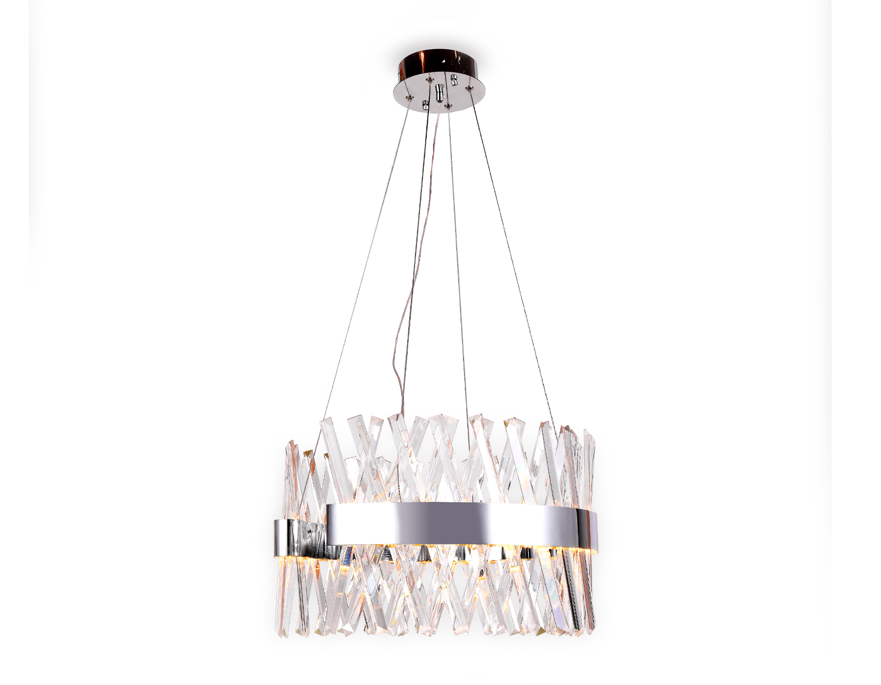 Хрустальный подвесной светодиодный светильник Ambrella TR5308 CH/CL хром/прозрачный 100W D500*750 (Без ПДУ)