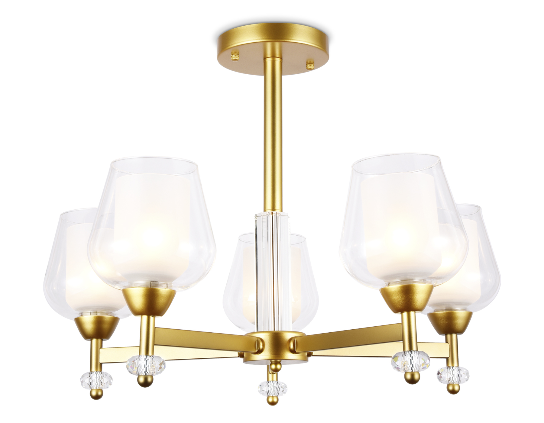 Подвесная люстра Ambrella TR3154/5 GD/CL золото/прозрачный E27/5 max 40W D630*460