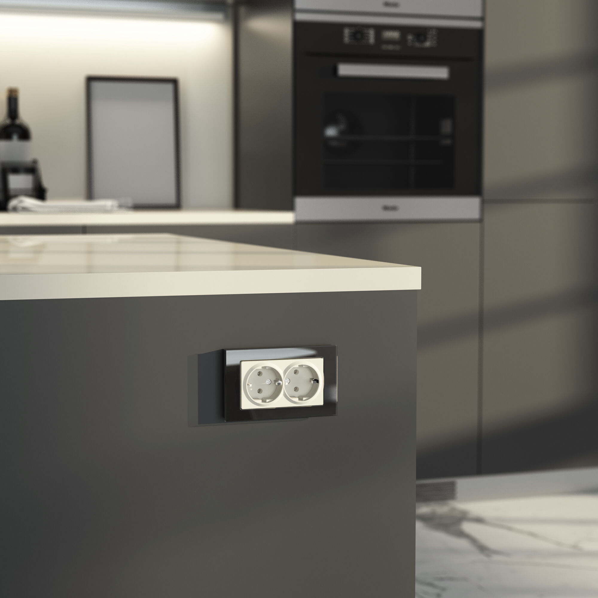 Розетка двойная с заземлением Werkel (айвори матовый) W1172062