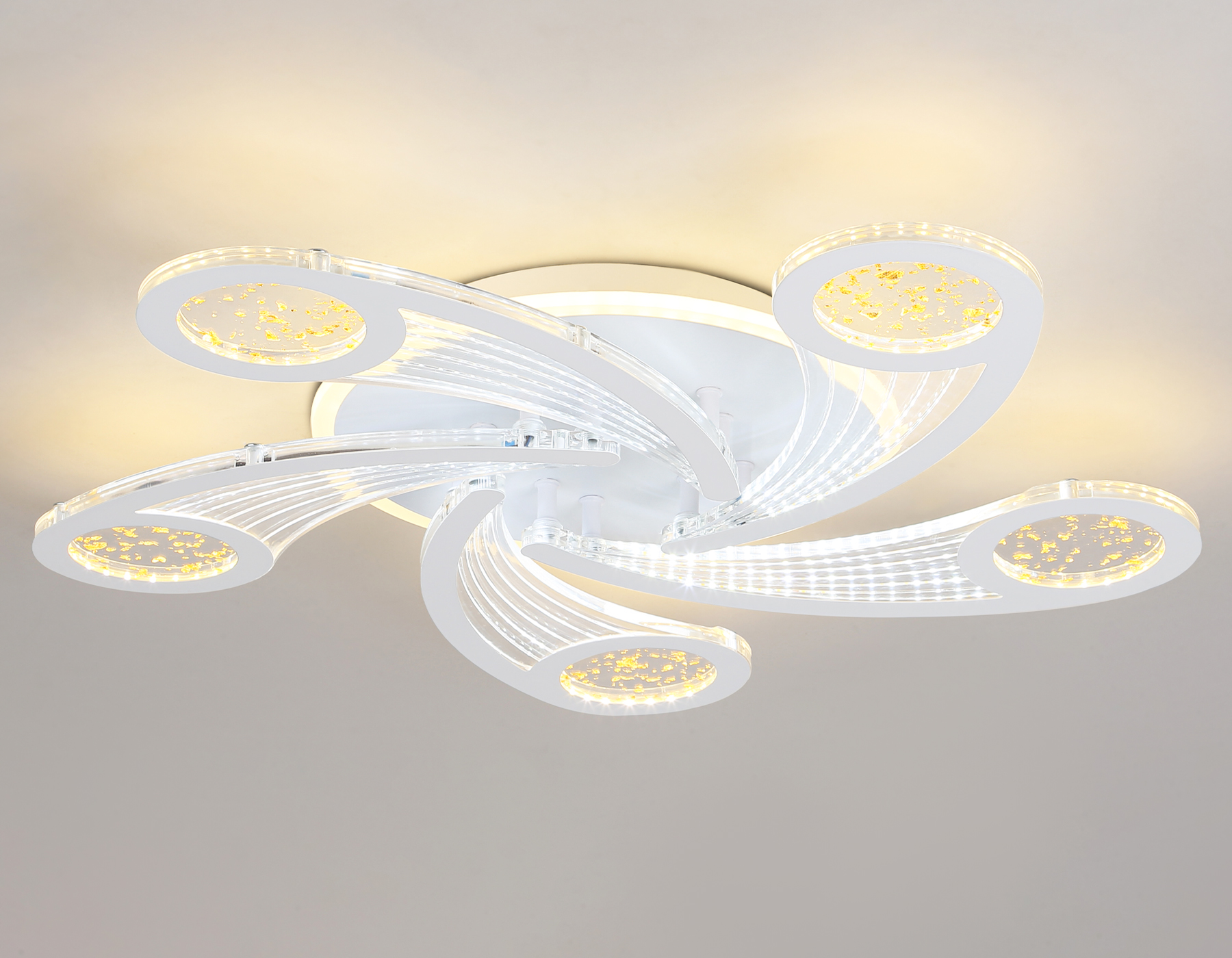 Потолочный LED светильник FA4476/5 WH белый 98W 3000K+BL/4200K+PU/3000K+6400K D620*75 (ПДУ ИК)