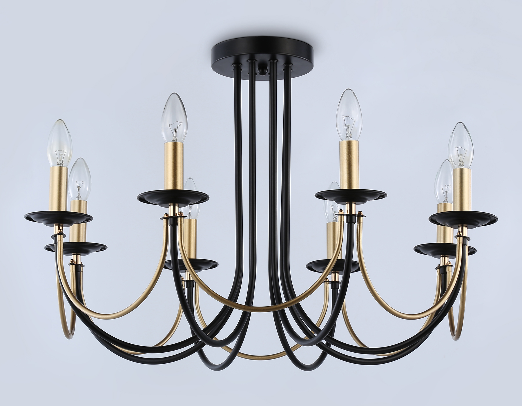 TR9622/8 BK/CGD черный/золото E14/8 max 40W D700*450