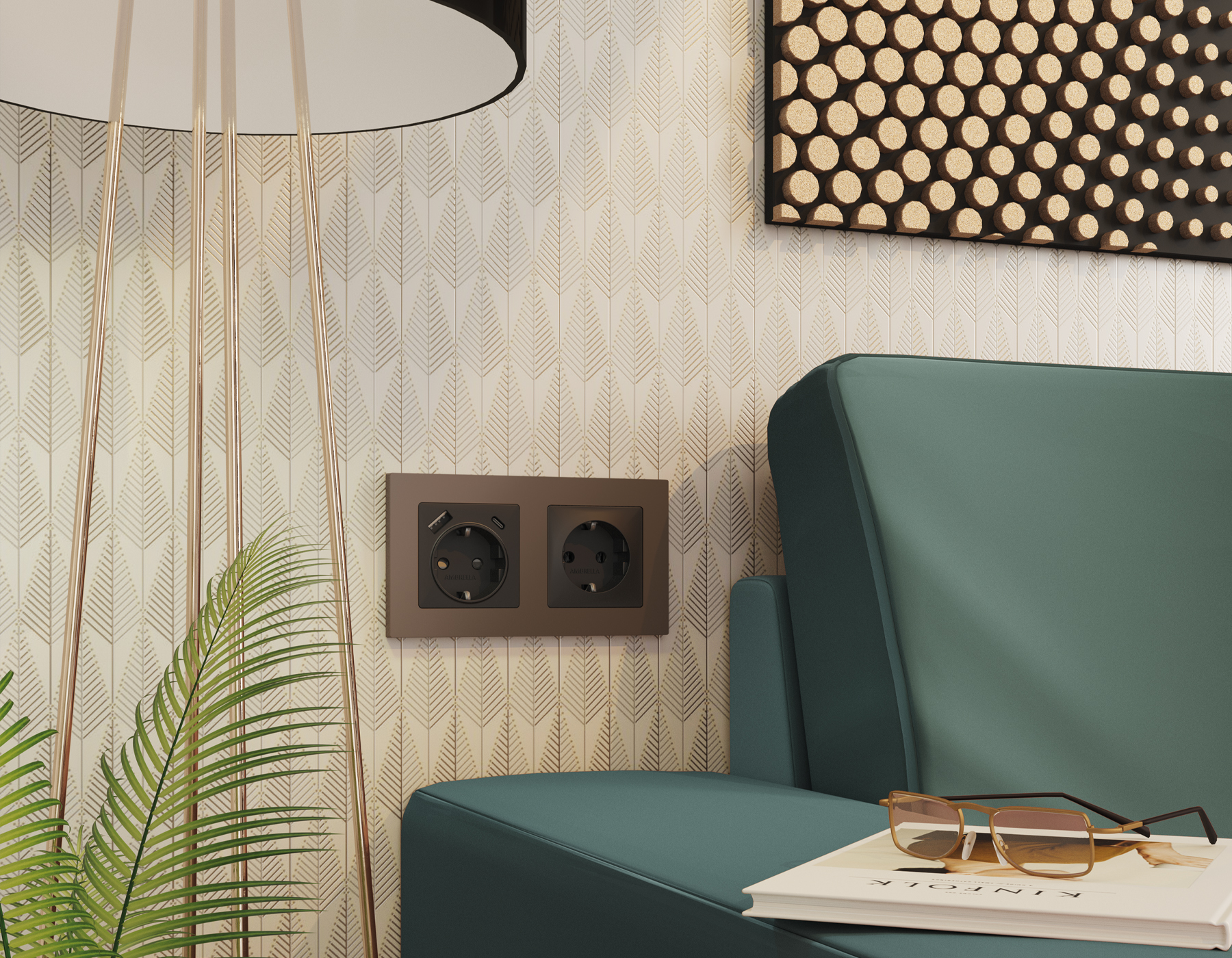 AF220635 Рамка ALFA Techno (Темная бронза матовый) 5-ая