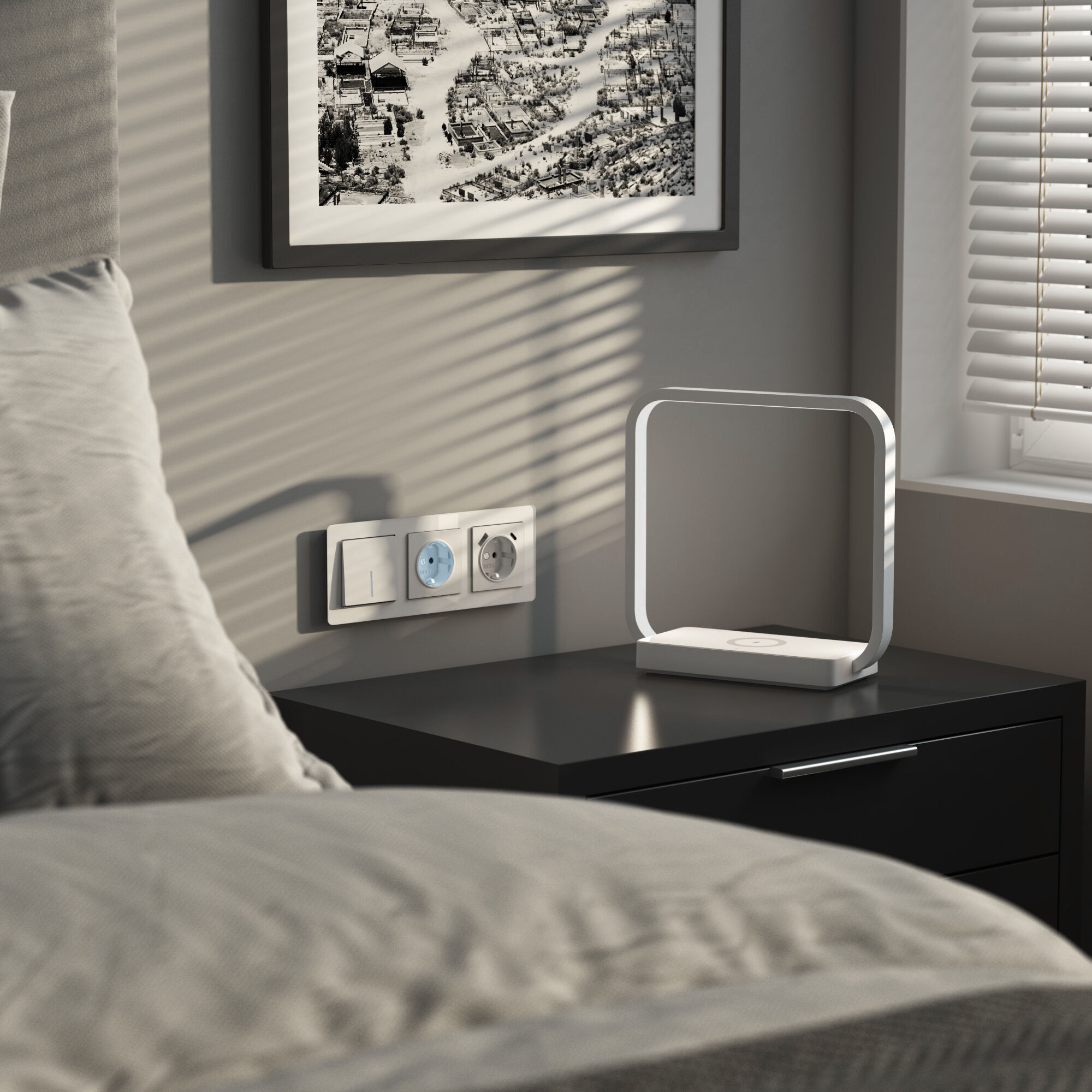 Выключатель одноклавишный проходной с подсветкой Werkel (белый матовый) W1112161