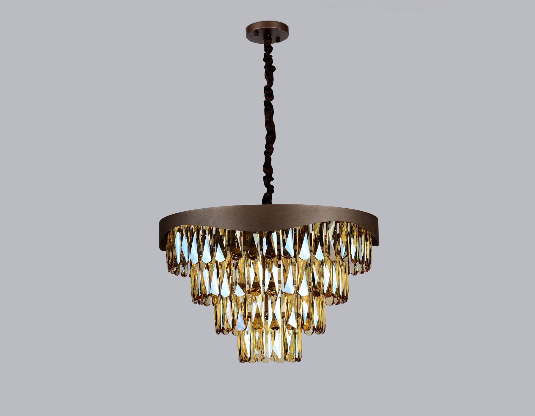 Подвесная люстра с хрусталем Ambrella TR5086 CF/TI кофе/янтарь E14/6 max 40W