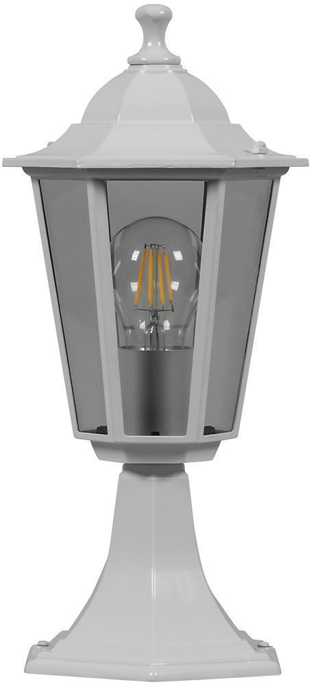 Светильник садово-парковый Feron 6204 шестигранный на постамент 100W E27 230V, белый