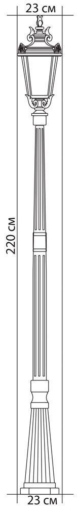 Светильник садово-парковый Feron PL4007 столб круглый 60W 230V E27, черный Светильник садово-парковый Feron PL4007 столб круглый 60W 230V E27, черный