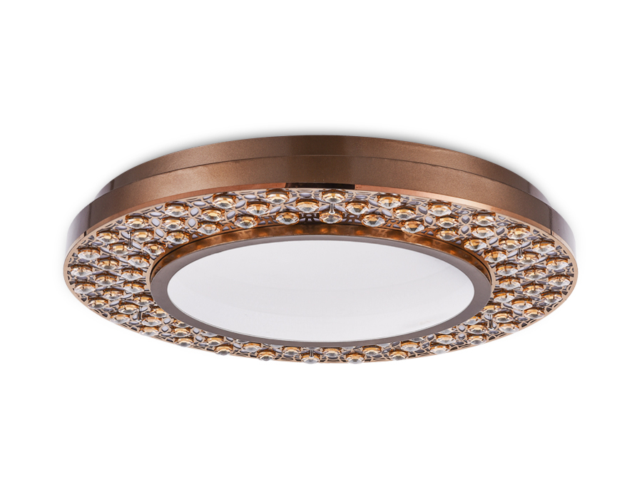 Потолочный светодиодный светильник  Ambrella с пультом FA9449 CF/TI кофе/янтарь 132W