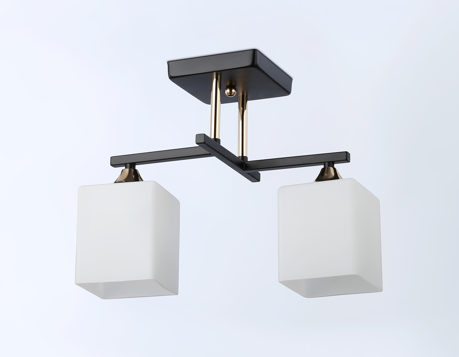 Светильник подвесной Ambrella TR303112/2 BK/FGD/FR черный/золото/белый матовый E27/2 max 40W 360*190*290