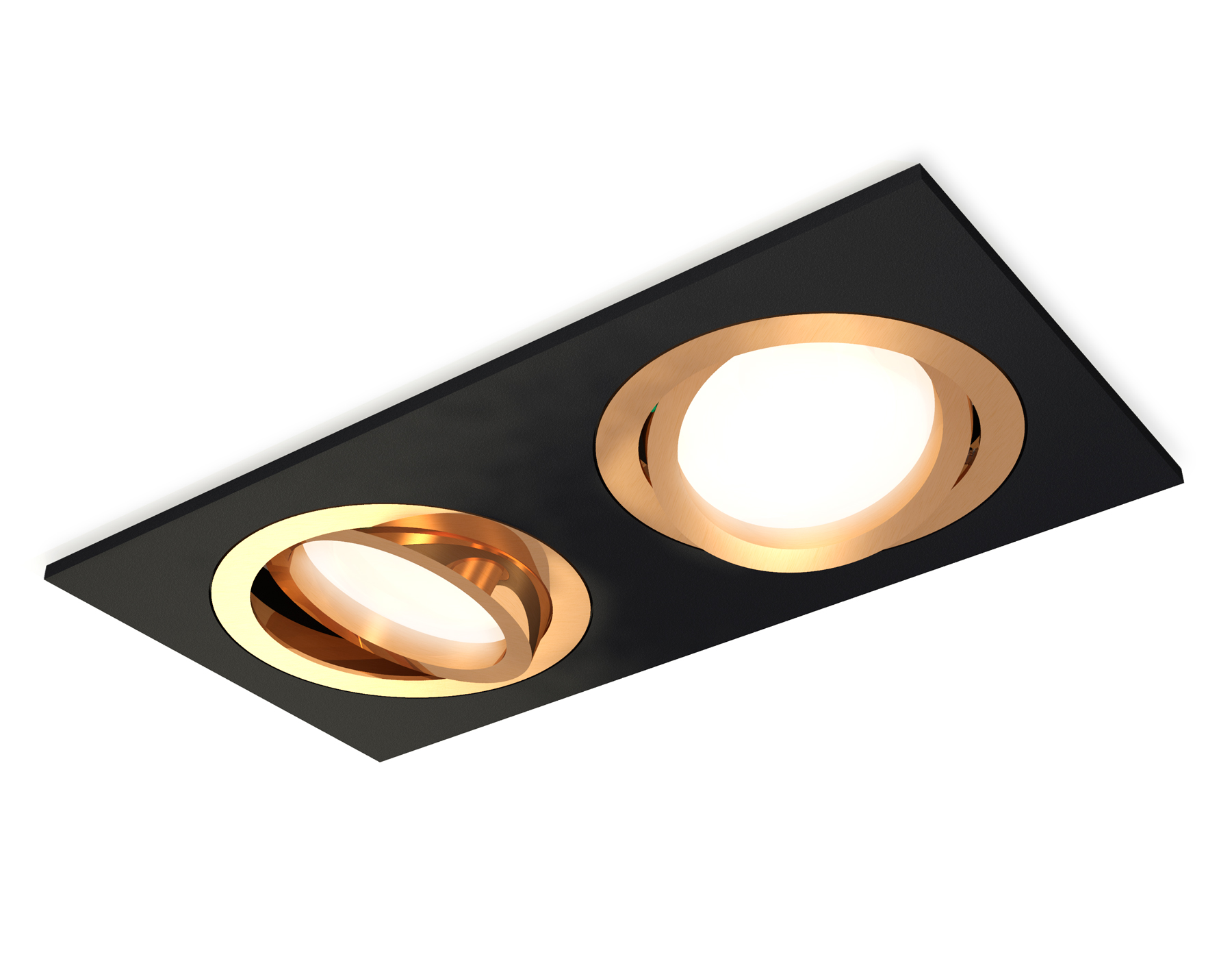 Встраиваемый поворотный светильник XC7636083 SBK/PYG черный песок/золото желтое полированное MR16 GU5.3 (C7636, N7004)