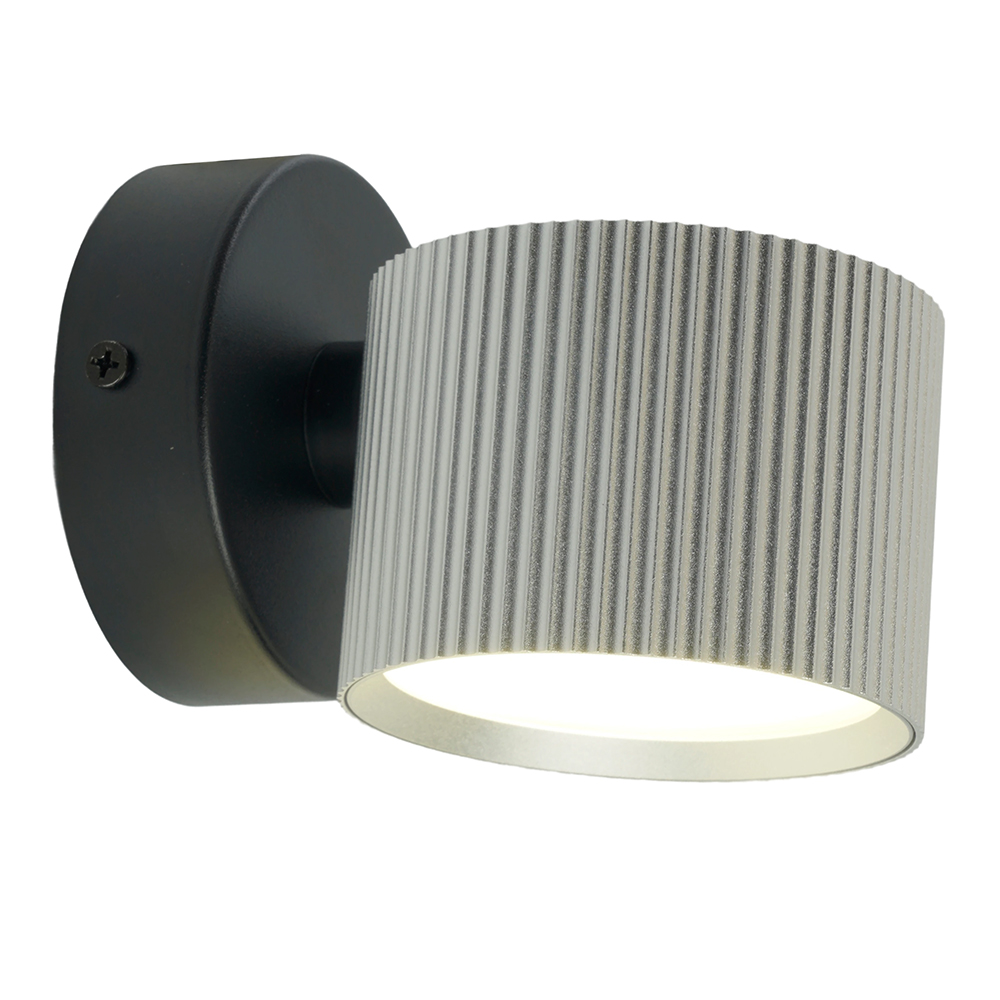 Светильник  настенный Feron HL4580 ARIA 12W, 230V,GX53, серебро + черный IP20