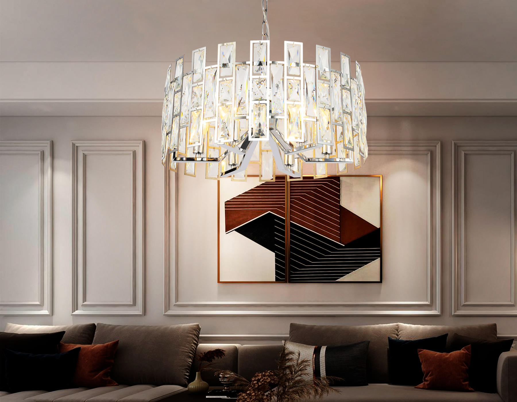 Подвесная люстра Ambrella TR5060/6 CH/CL хром/прозрачный E14/6 max 40W D500*938