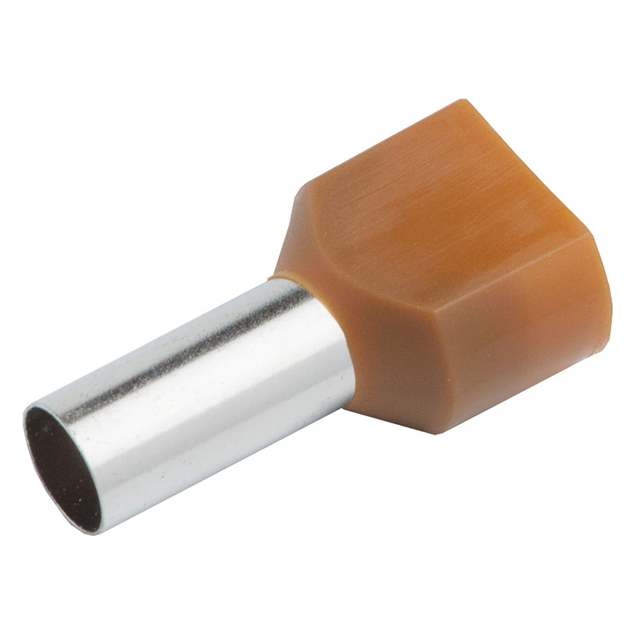 Наконечник-гильза НГИ2 General GNGI-E2-2x1,5-8 Коричневый, 100 штук