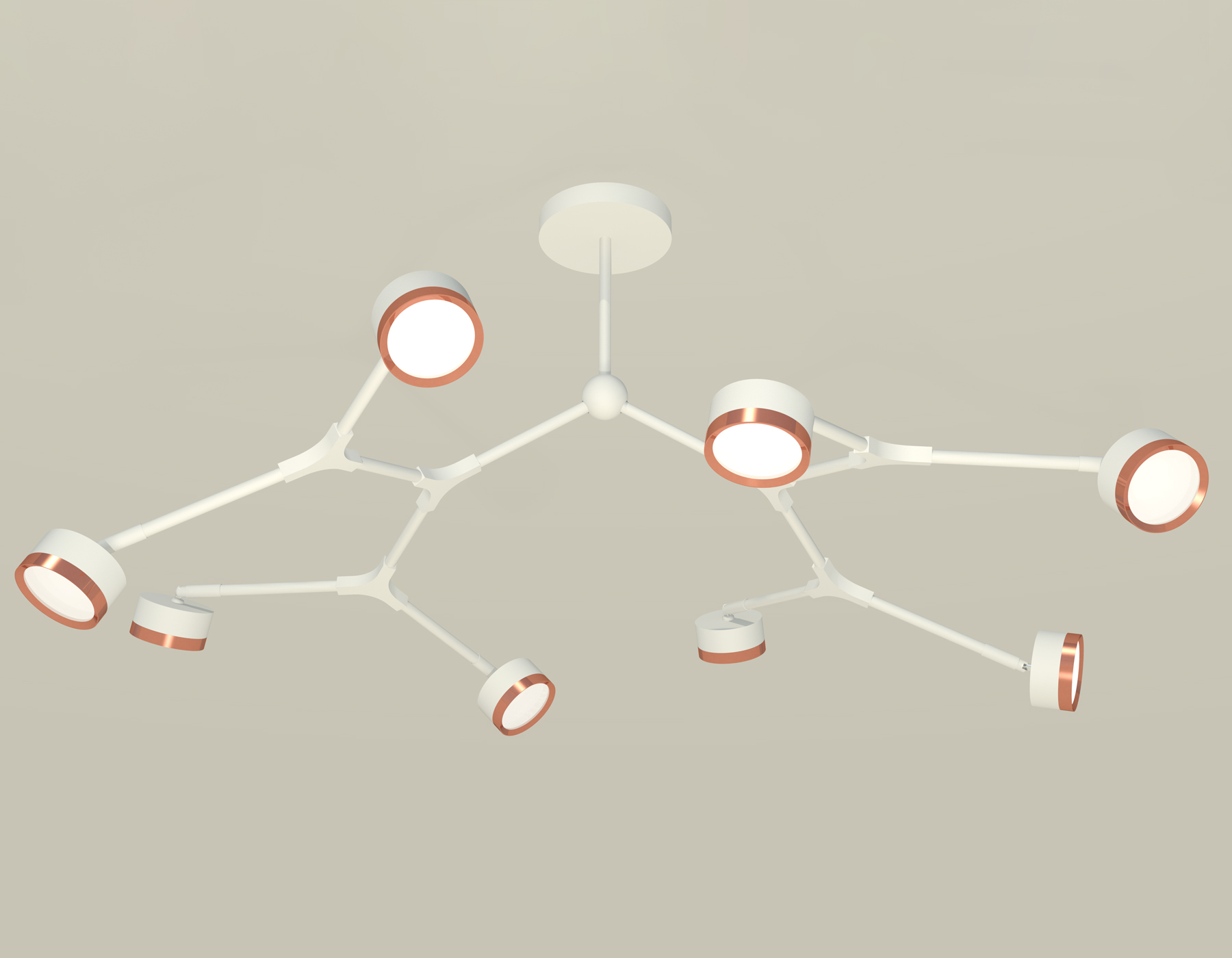 Подвесной светильтник Ambrella XB9059153/8 SWH/PPG белый песок/золото розовое полированное GX53 (C9059, N8126)