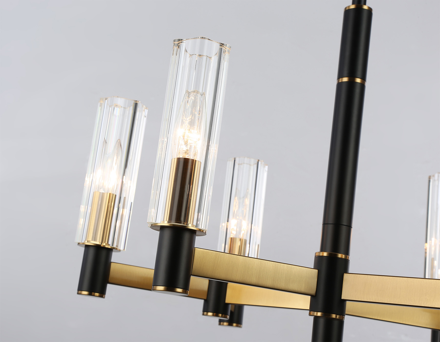 LH55511/6 BK/BS/CL черный/латунь/прозрачный E14*6 max 40W D570*760