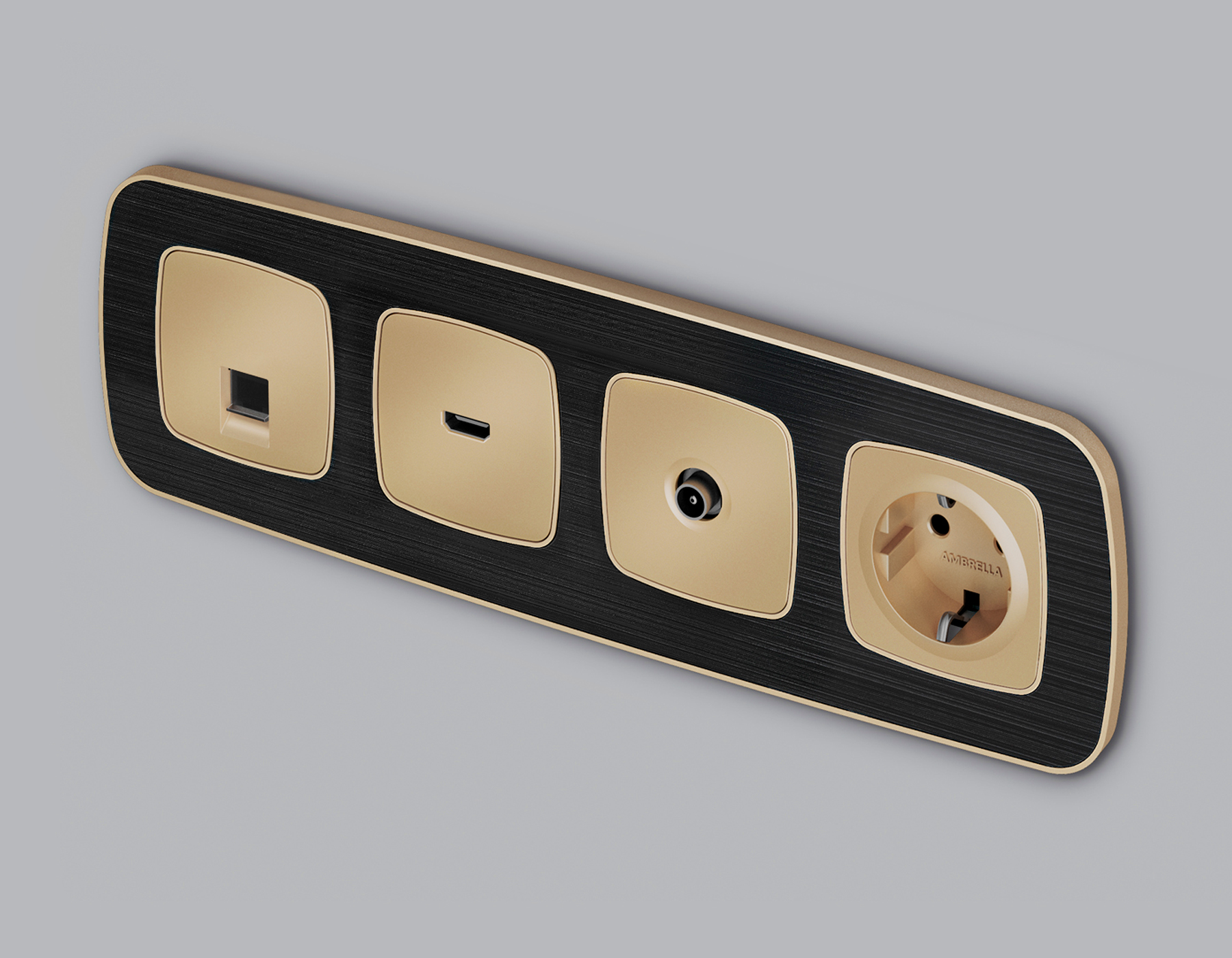 OP6130 Лицевая панель OMEGA (Шампань) для TV розетки QUANT