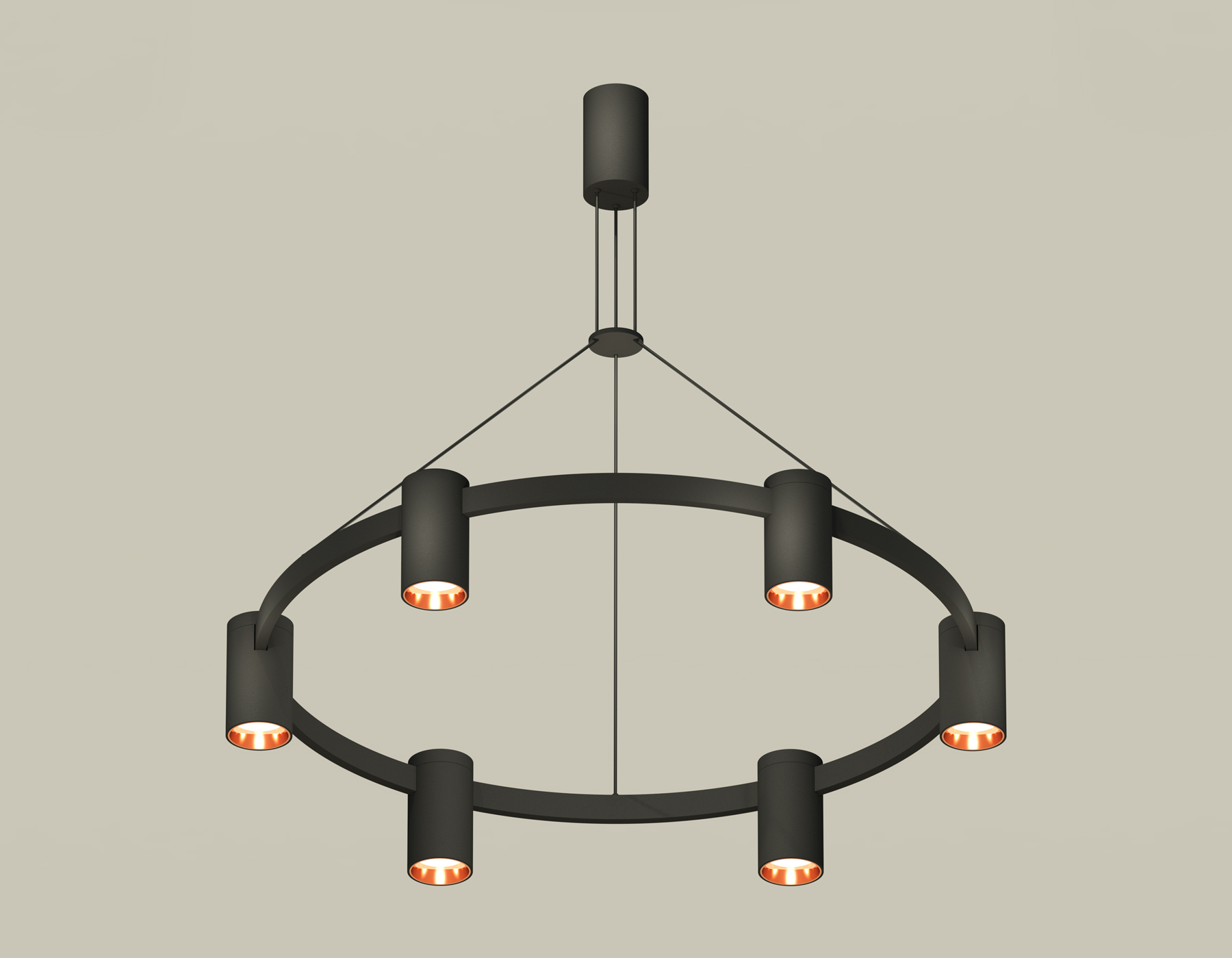 Подвесной светильтник Ambrella XB9022153/6 SBK/PPG черный песок/золото розовое полированное MR16 GU5.3 (С9022, N6114)